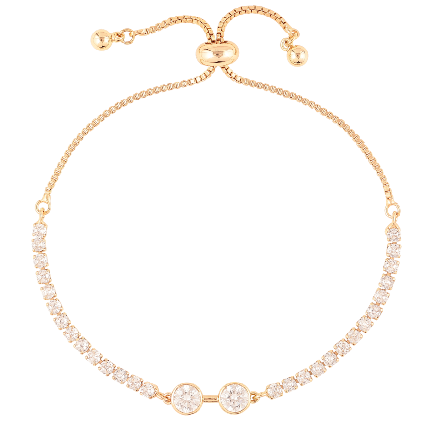 Браслет Xuping Позолота 18K «Доріжка цирконію» на бігунку 10-22см х 1мм фото №1