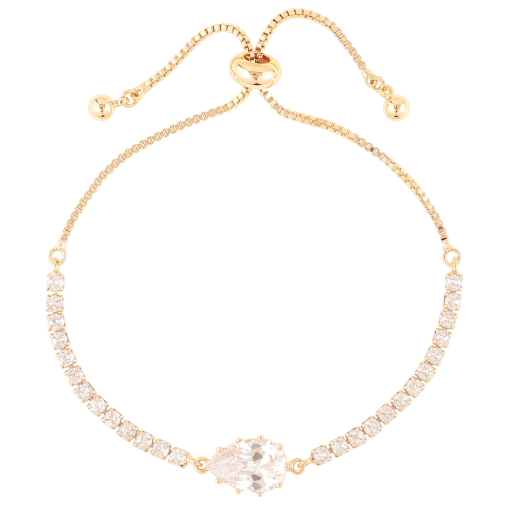 Браслет Xuping Позолота 18K Дорожка циркония с фианитом на бегунке 12-23см х 1мм фото №3