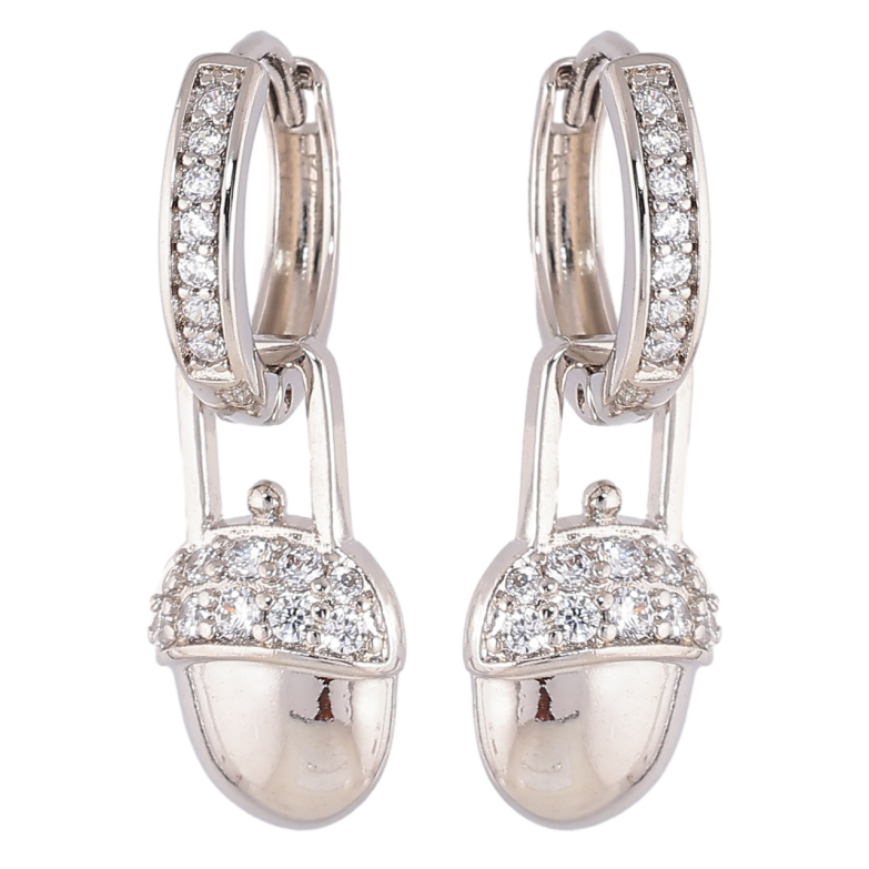 Серьги Xuping Родий подвески на колечках Желуди 2 в 1 фото №1