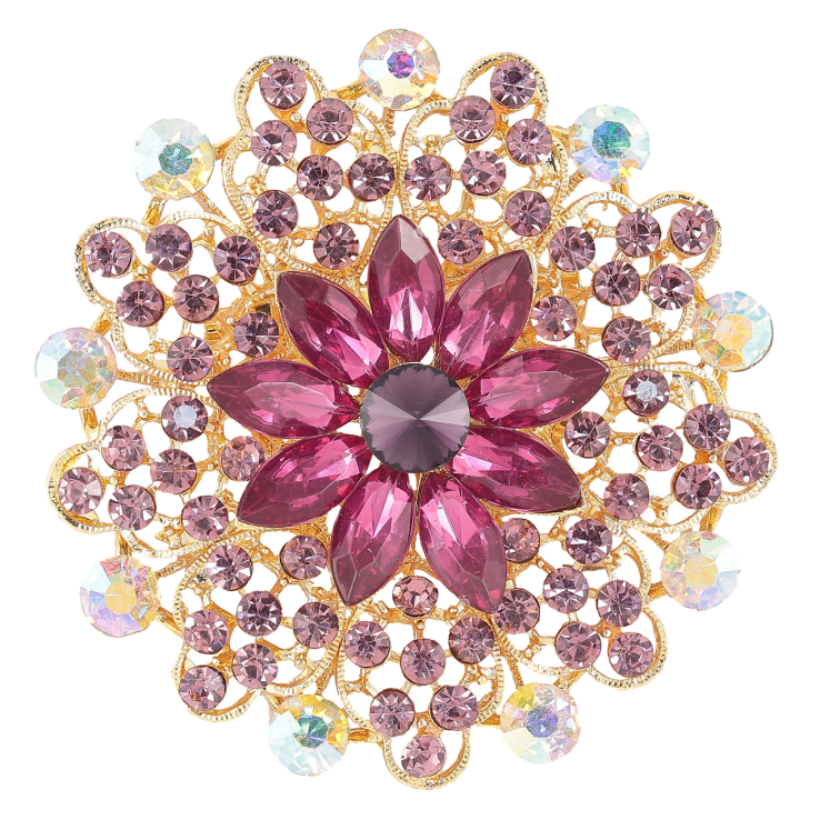 Брошь Цветок с бордовыми стразами фото №18 Брошь Цветок с бордовыми стразами фото №18