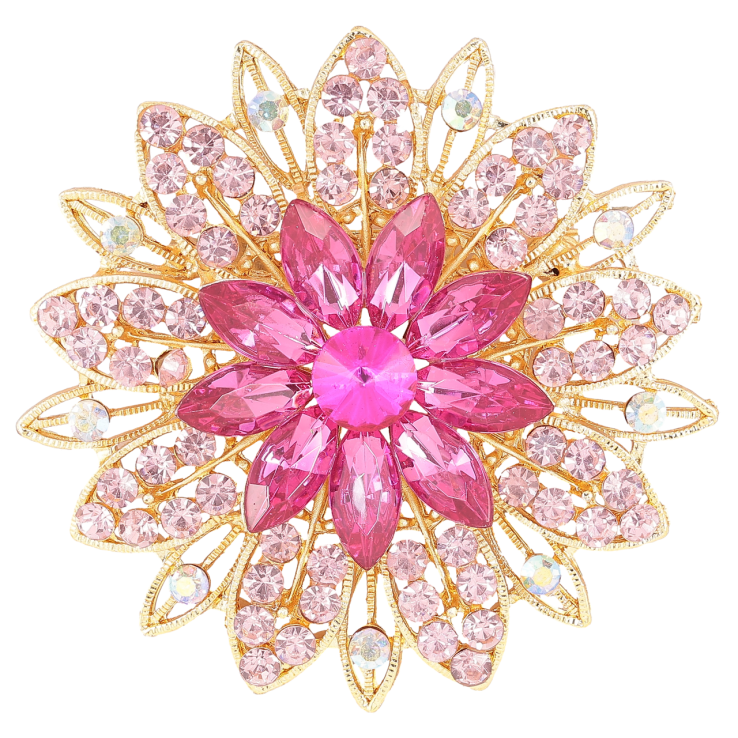 Брошь Цветок с розовыми стразами фото №23 Брошь Цветок с розовыми стразами фото №23