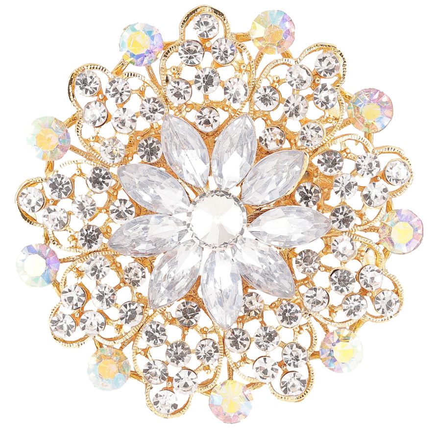 Брошь Цветок со стразами фото №1 Брошь Цветок со стразами фото №1