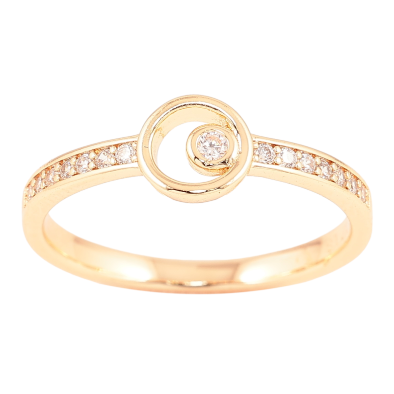 Кольцо Xuping M&L Цвет 18К Дорожка циркония с кругом фото №1