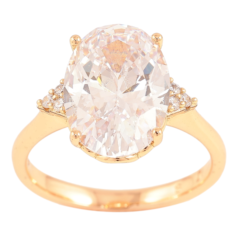 Кольцо Xuping Позолота 18K Крупный фианит с цирконием фото №1