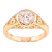 Кольцо Xuping Позолота 18K Резной узор с вставкой фианит фото №1