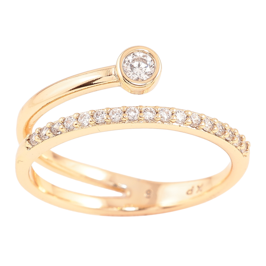 Кольцо Xuping Позолота 18K Дорожка циркония с фианитом фото №1