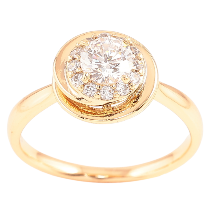 Каблучка Xuping Позолота 18K «Візерунок з цирконієм» фото №24