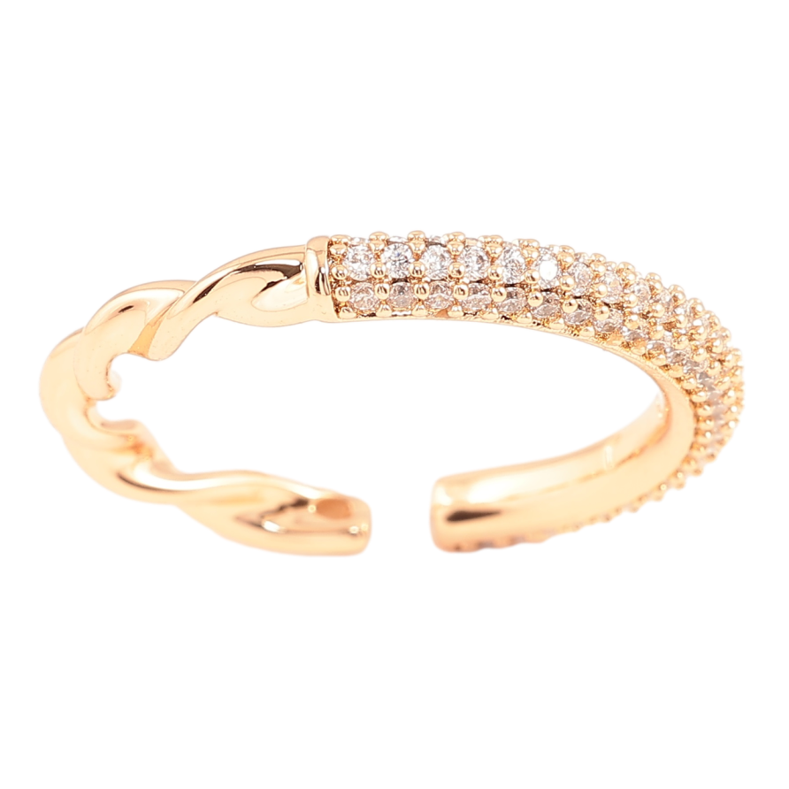 Каблучка Xuping Позолота 18K «Візерунок з інкрустацією цирконієм» фото №1