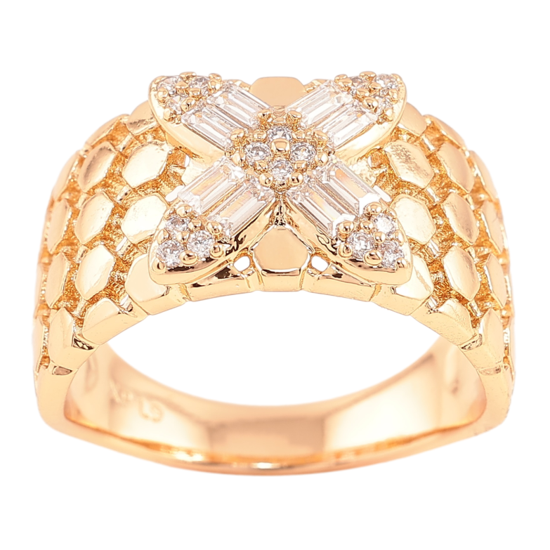 Каблучка Xuping Позолота 18K «Кришталева квітка» фото №1