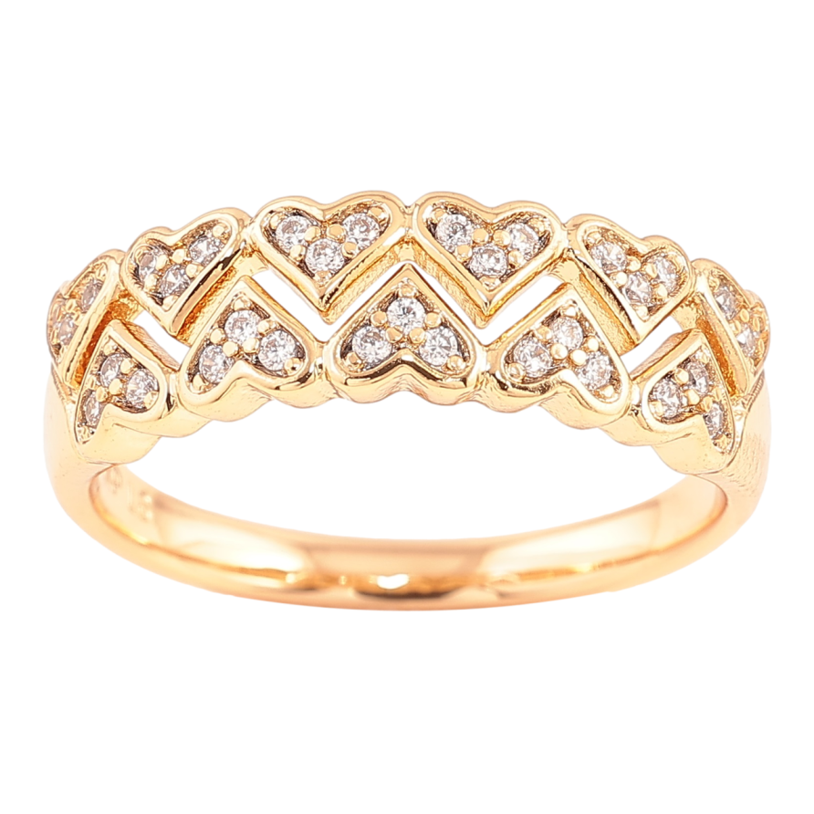 Каблучка Xuping Позолота 18K «Візерунок сердечка з цирконієм» фото №1