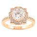 Кольцо Xuping Позолота 18K Фианит в обрамлении циркония фото №1