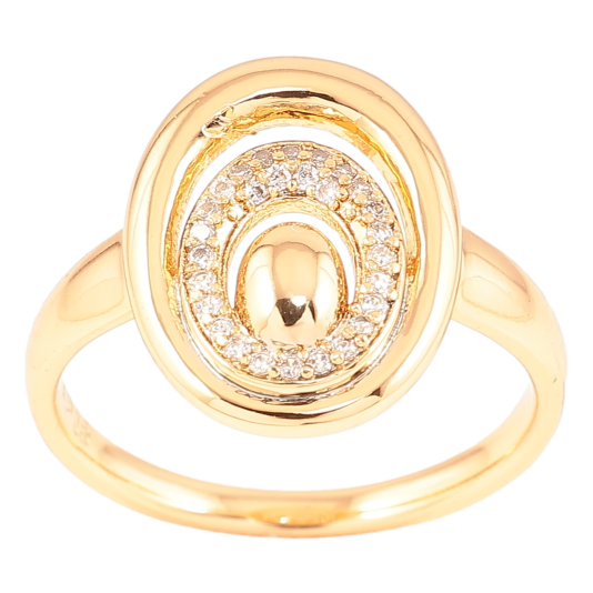 Кольцо Xuping Позолота 18K Овальный купол с цирконием фото №1