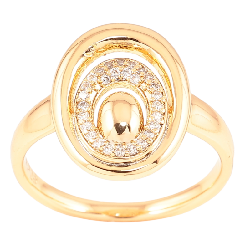 Каблучка Xuping Позолота 18K «Овальний купол з цирконієм» фото №1