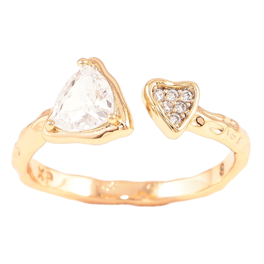 Кольцо Xuping Позолота 18K Сердечко с фианитом фото №1