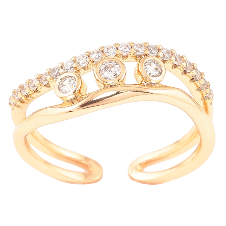 Каблучка Xuping Позолота 18K «Візерунок з цирконієм» фото №12 Каблучка Xuping Позолота 18K «Візерунок з цирконієм» фото №12