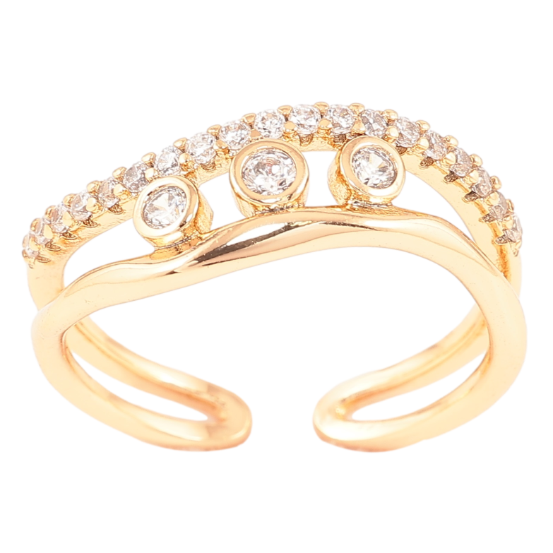 Каблучка Xuping Позолота 18K «Візерунок з цирконієм» фото №1