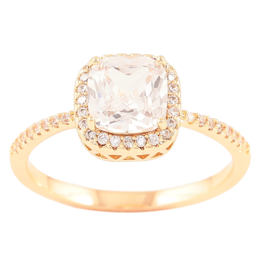 Кольцо Xuping Позолота 18K Фианит в обрамлении циркония фото №1