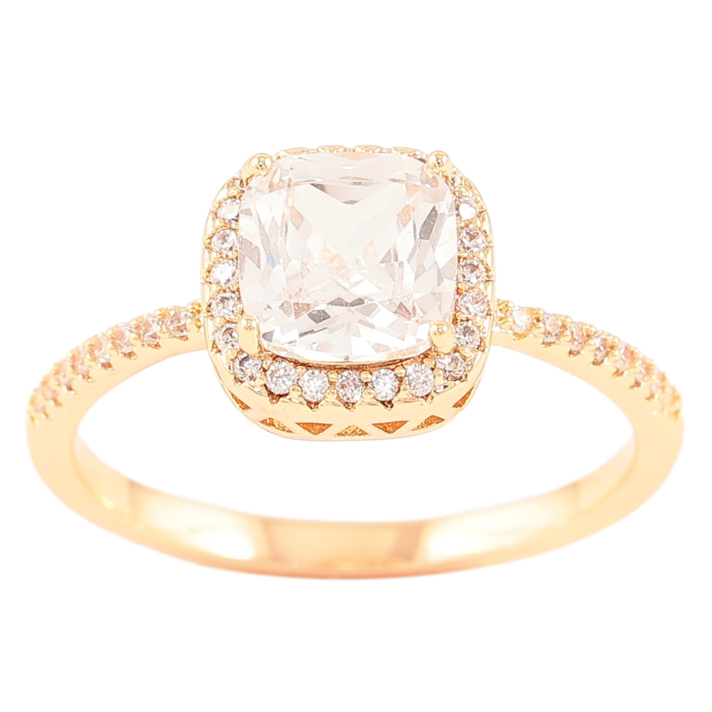 Кольцо Xuping Позолота 18K Фианит в обрамлении циркония фото №1