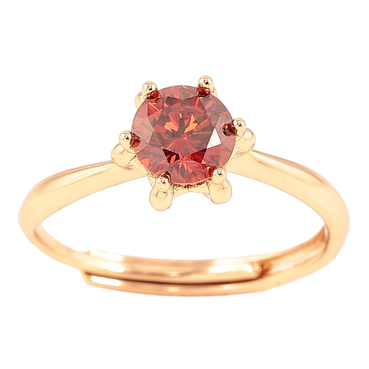 Каблучка Xuping Позолота 18K «Червоний фіаніт у декоративній оправі, ø 6мм» фото №24