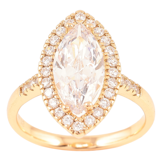 Кольцо Xuping Позолота 18K Фианит в обрамлении циркония фото №1