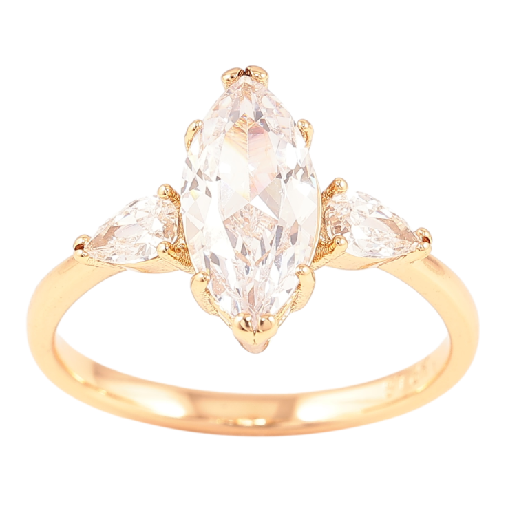 Каблучка Xuping Позолота 18K «Три кристали» фото №23 Каблучка Xuping Позолота 18K «Три кристали» фото №23