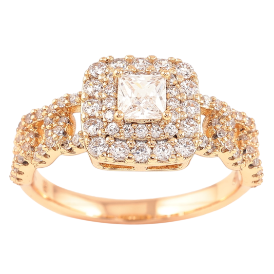 Кольцо Xuping Позолота 18K Инкрустация цирконием фото №1