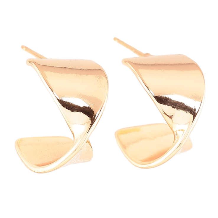 Серьги Xuping Позолота 18K пусеты Декоративные дуги узор на одну сторону фото №25