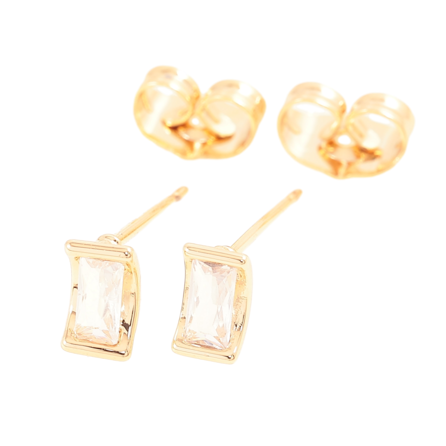 Сережки Xuping Позолота 18K пусети «Фіаніти в декоративній оправі» фото №1