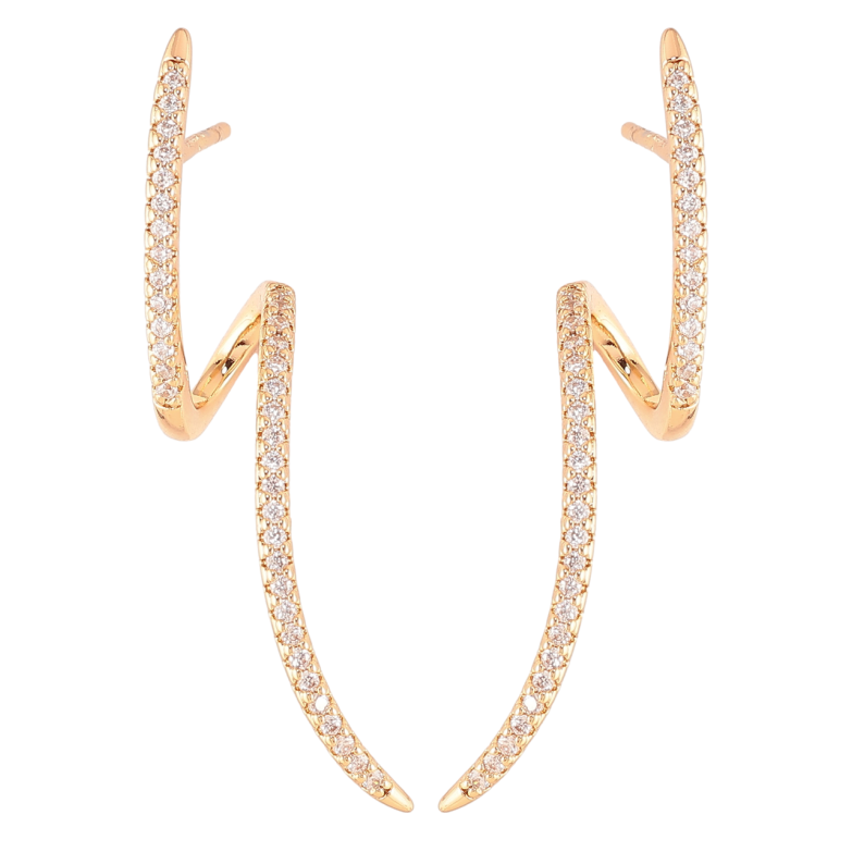 Сережки Xuping Позолота 18K пусети «Кручені доріжки цирконію» фото №1 Сережки Xuping Позолота 18K пусети «Кручені доріжки цирконію» фото №1