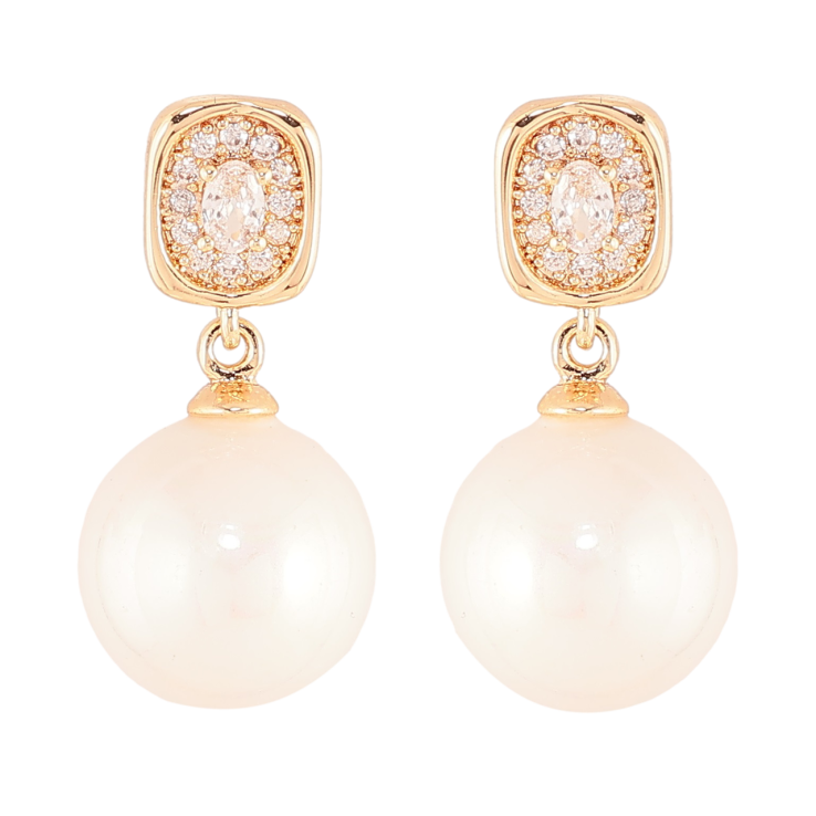 Серьги Xuping Позолота 18K пусеты Жемчужные подвески фото №16