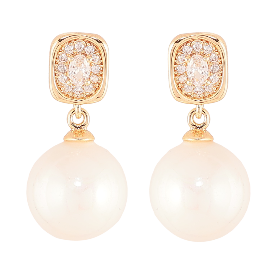 Серьги Xuping Позолота 18K пусеты Жемчужные подвески фото №1