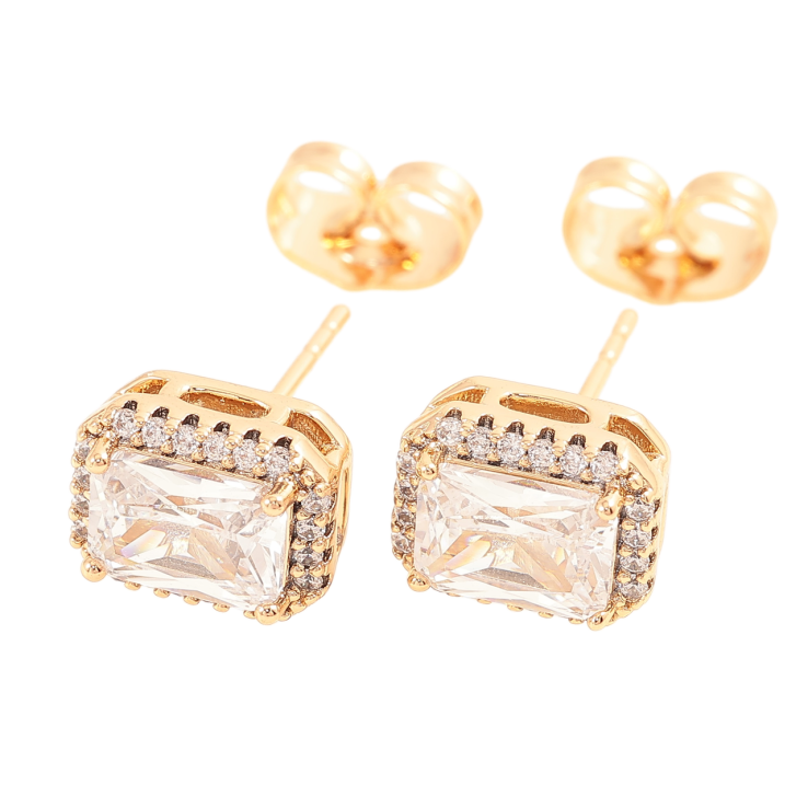 Серьги Xuping Позолота 18K пусеты Фианиты в обрамлении циркония 7х9мм фото №19 Серьги Xuping Позолота 18K пусеты Фианиты в обрамлении циркония 7х9мм фото №19