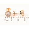 Серьги Xuping Позолота 18K пусеты Фианиты в обрамлении циркония ø 10мм фото №2