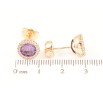 Серьги Xuping Позолота 18K пусеты Сиреневые фианиты в обрамлении циркония ø 10мм фото №2