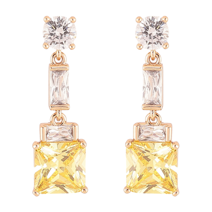 Серьги Xuping Позолота 18K пусеты Кристальные подвески с желтыми фианитами фото №17 Серьги Xuping Позолота 18K пусеты Кристальные подвески с желтыми фианитами фото №17