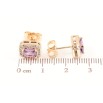 Серьги Xuping Позолота 18K пусеты Сиреневые фианиты в обрамлении циркония 7х9мм фото №2 Серьги Xuping Позолота 18K пусеты Сиреневые фианиты в обрамлении циркония 7х9мм фото №2
