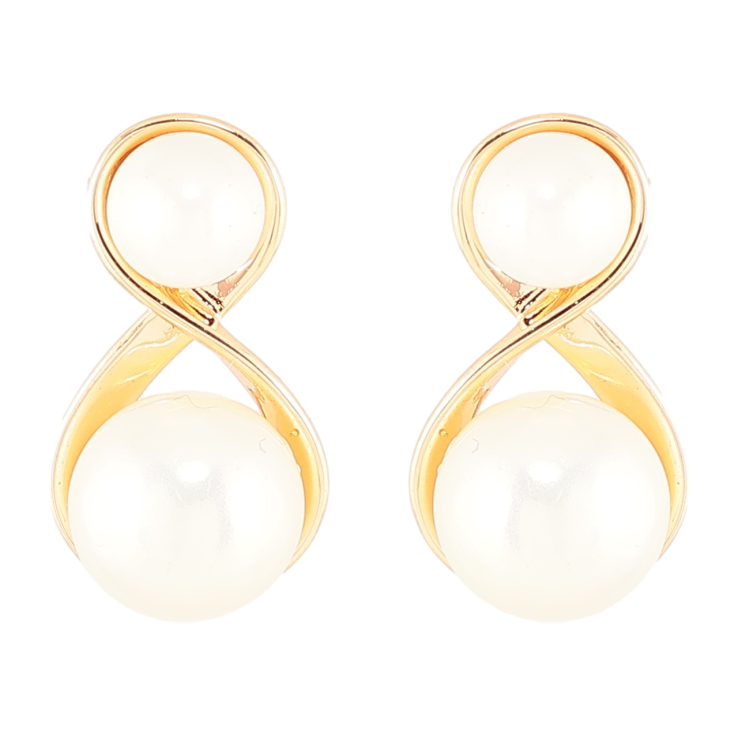 Серьги Xuping Позолота 18K пусеты Восьмерки с жемчужинами фото №16