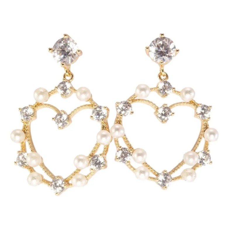 Серьги Xuping Позолота 18K подвески на гвоздиках Романтичные подвески с цирконием и жемчугом фото №1