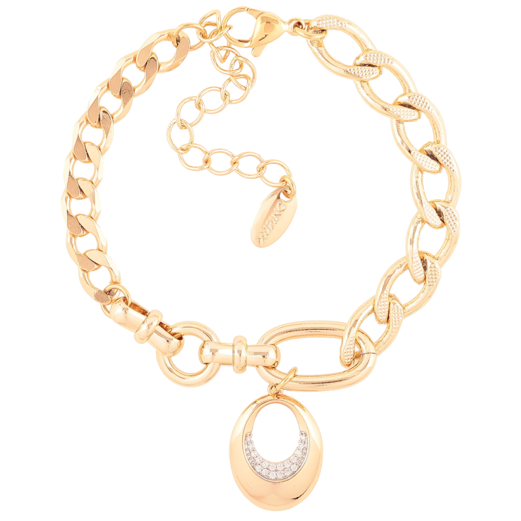 Браслет Xuping Позолота 18K Комбінований ланцюжок з підвіскою» розмір з доп.ланцюжком 16-21см х 6-8мм фото №14 Браслет Xuping Позолота 18K Комбінований ланцюжок з підвіскою» розмір з доп.ланцюжком 16-21см х 6-8мм фото №14