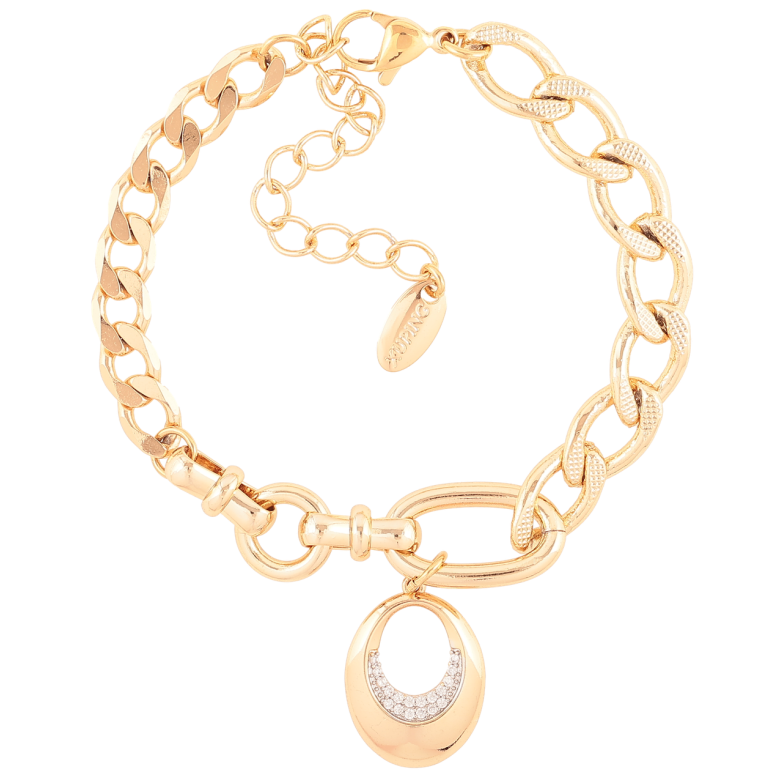 Браслет Xuping Позолота 18K Комбинированная цепочка с подвеской размер с доп.цепочкой 16-21см х 6-8мм фото №1