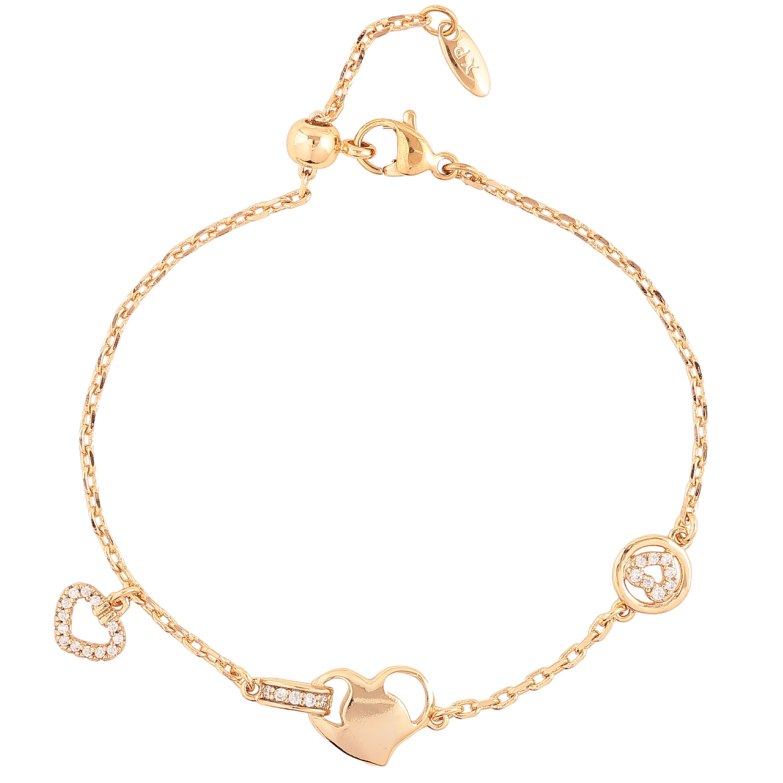 Браслет Xuping Позолота 18K Цепочка с сердечками размер с бегунком 12-19см х 2мм фото №1