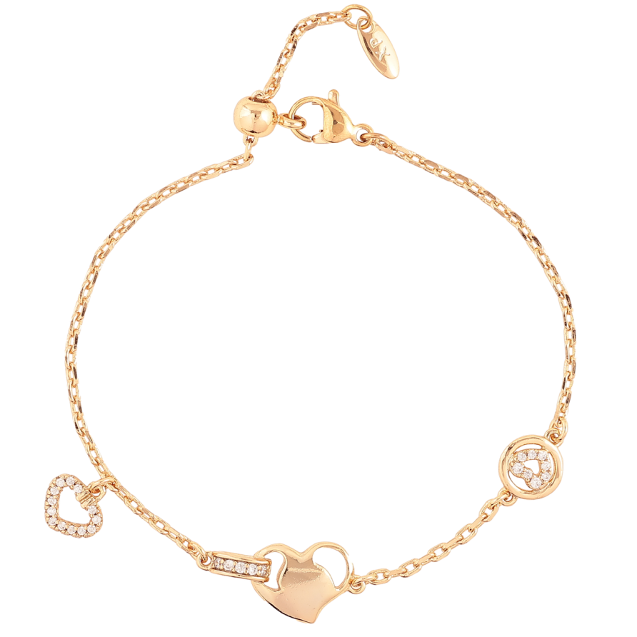 Браслет Xuping Позолота 18K Ланцюжок з сердечками» розмір з бігунком 12-19см х 2мм фото №1