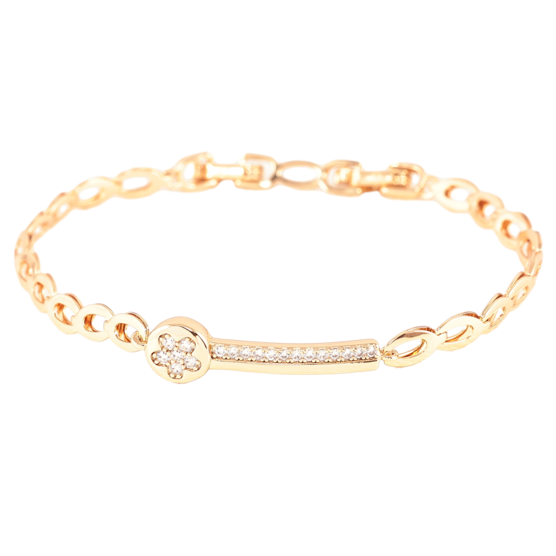 Браслет Xuping Позолота 18K Візерунок з цирконієм» розмір з доп.замком 17,19см х 5мм фото №1 Браслет Xuping Позолота 18K Візерунок з цирконієм» розмір з доп.замком 17,19см х 5мм фото №1