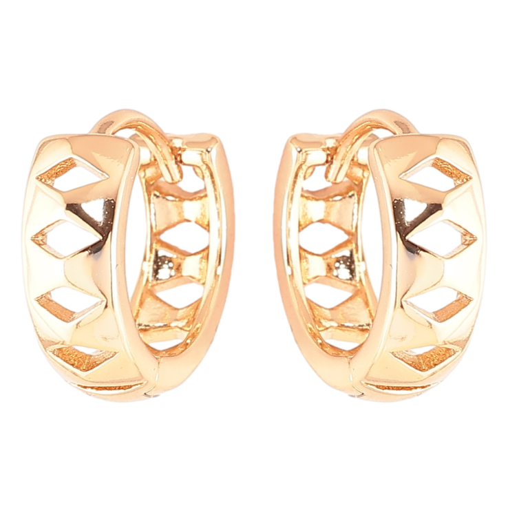 Серьги Xuping Позолота 18K колечки Резной узор фото №5 Серьги Xuping Позолота 18K колечки Резной узор фото №5