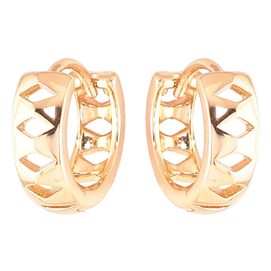 Серьги Xuping Позолота 18K колечки Резной узор фото №1