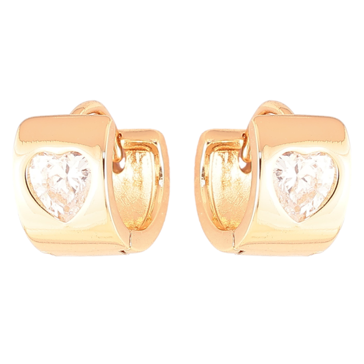 Серьги Xuping Позолота 18K колечки Кристальные сердечки фото №10 Серьги Xuping Позолота 18K колечки Кристальные сердечки фото №10