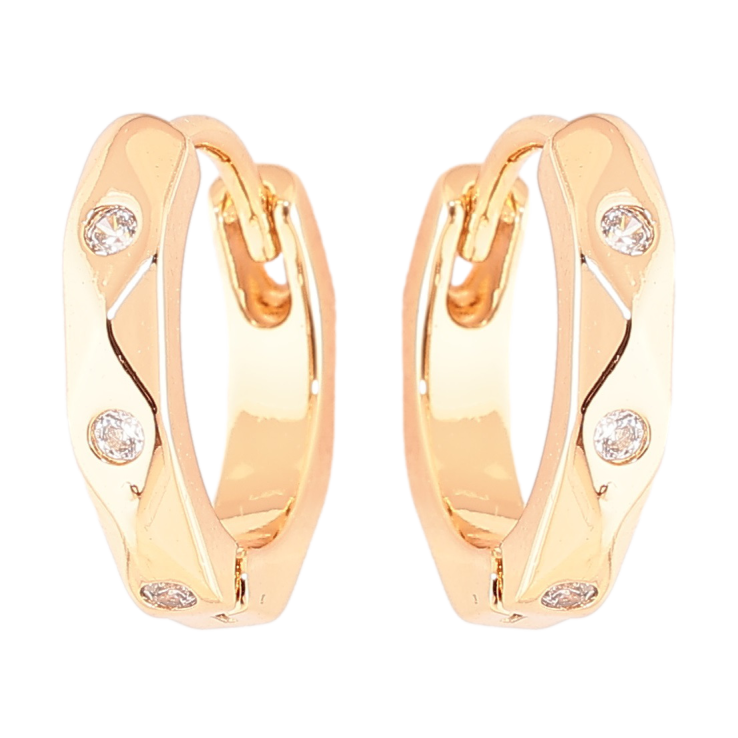 Серьги Xuping Позолота 18K колечки Узор с вставками цирконием фото №21