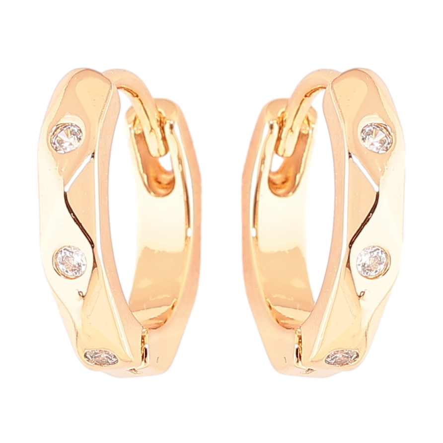 Серьги Xuping Позолота 18K колечки Узор с вставками цирконием фото №1