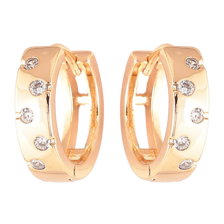 Серьги Xuping Позолота 18K колечки Вставки циркония фото №5 Серьги Xuping Позолота 18K колечки Вставки циркония фото №5