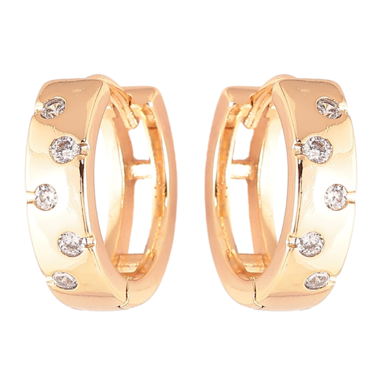 Сережки Xuping Позолота 18K колечка «Вставки цирконію» фото №2
